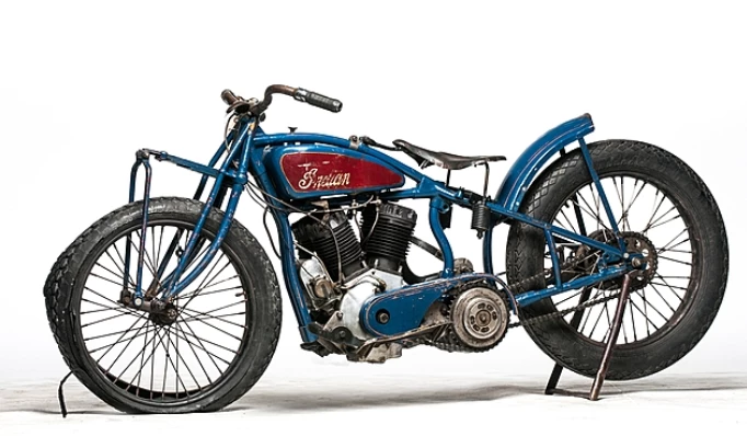 This 1928 Indian Altoona hillclimber is an original machine in as-raced condition. It sold for US$247,500 in March, 2015 at the auction of the EJ Cole Collection in Las Vegas.