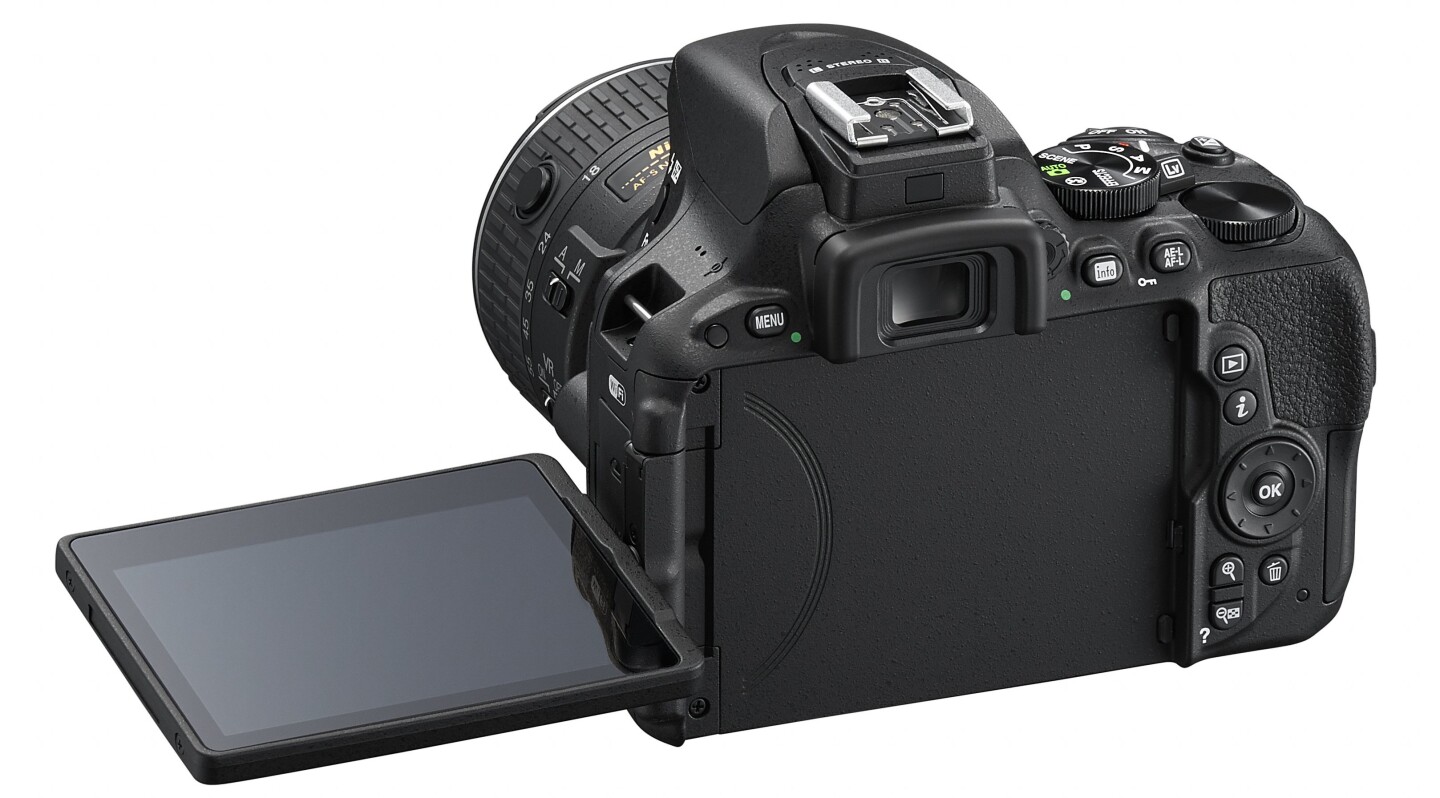The Nikon D5500 measures 124 x 97 x 70 mm (4.9 x 3.9 x 2.8 in)