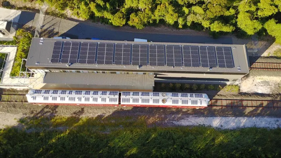 Each charge of the solar-powered train is said to provide enough juice for 12 to 15 runs