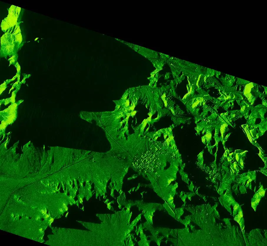 SAR image collected from experimental MP-RTIP sensor on Proteus aircraft (Image: USAF)