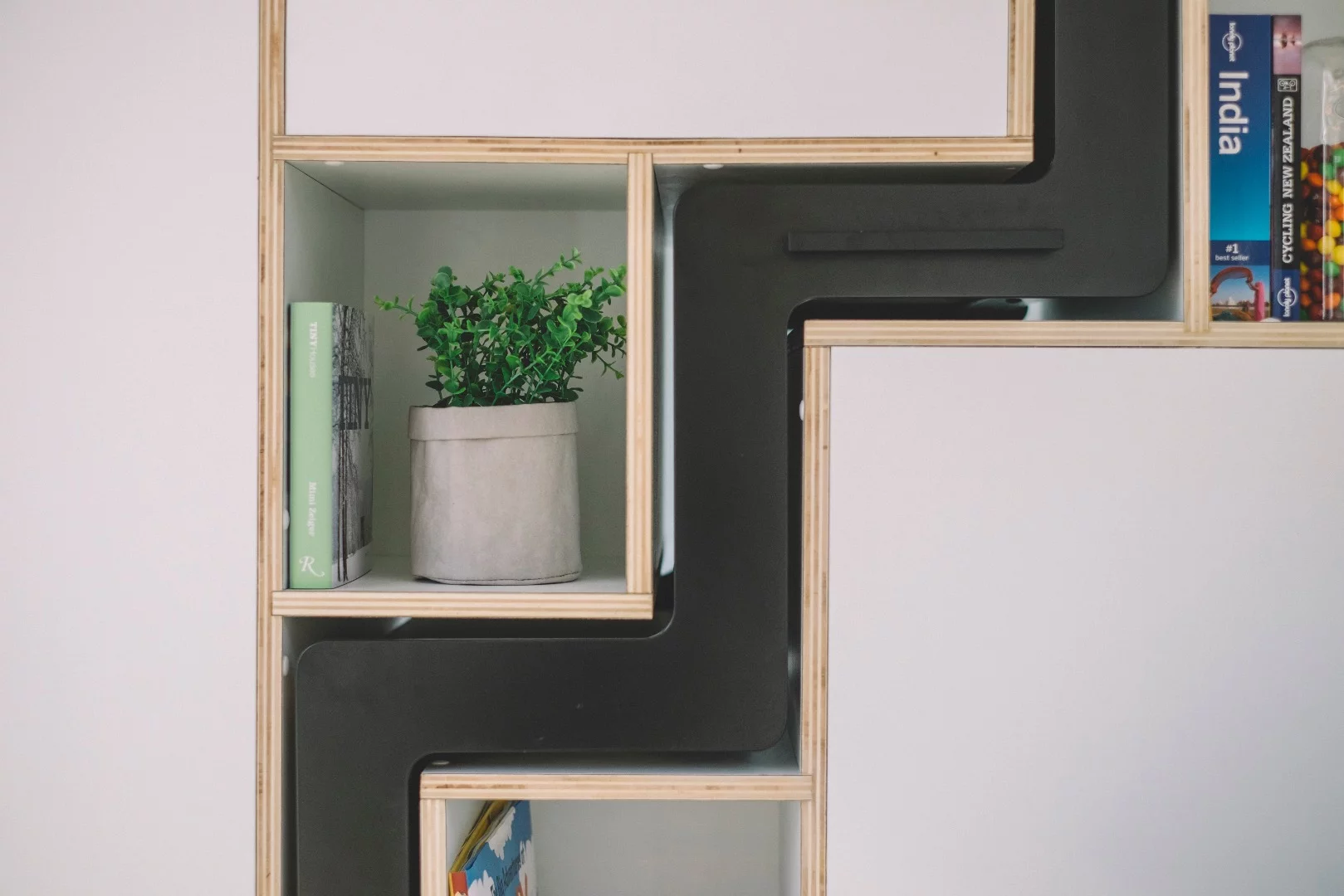 The Millennial Tiny House's staircase in the retracted position