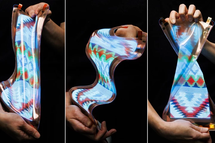 LG Display's latest flexible screen prototype can be bent and twisted, and also stretched to add 50% to its length
