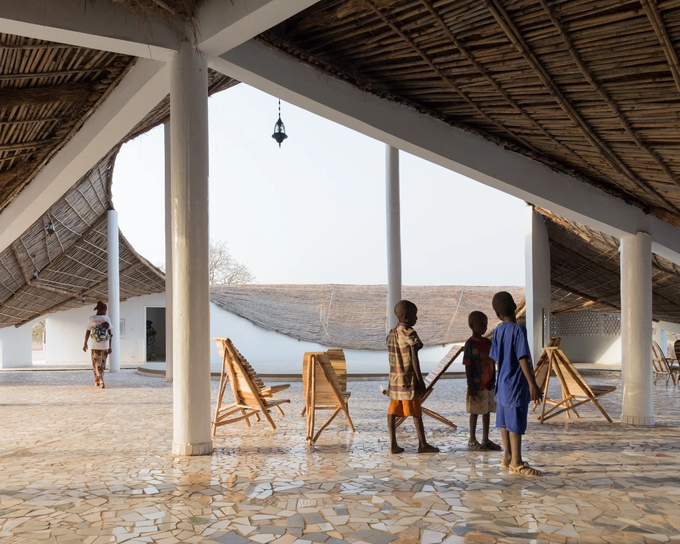 Thread's traditional structure comprises bamboo and compressed earth blocks that were formed on site