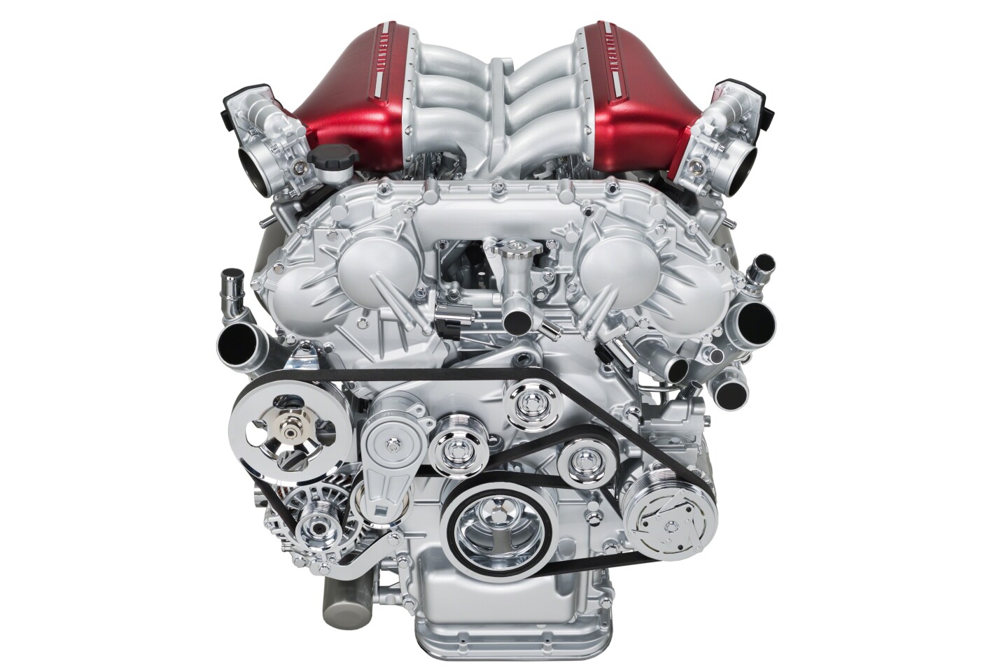 Infiniti's Q50 Eau Rouge high-performance sedan prototype runs the GT-R 568PS (560hp) engine producing a very usable 600Nm (592 lb-ft) that has already embarrassed the world's most expensive sports cars. The Eau Rouge engine is paired to a full-time AWD system and seven-speed transmission.