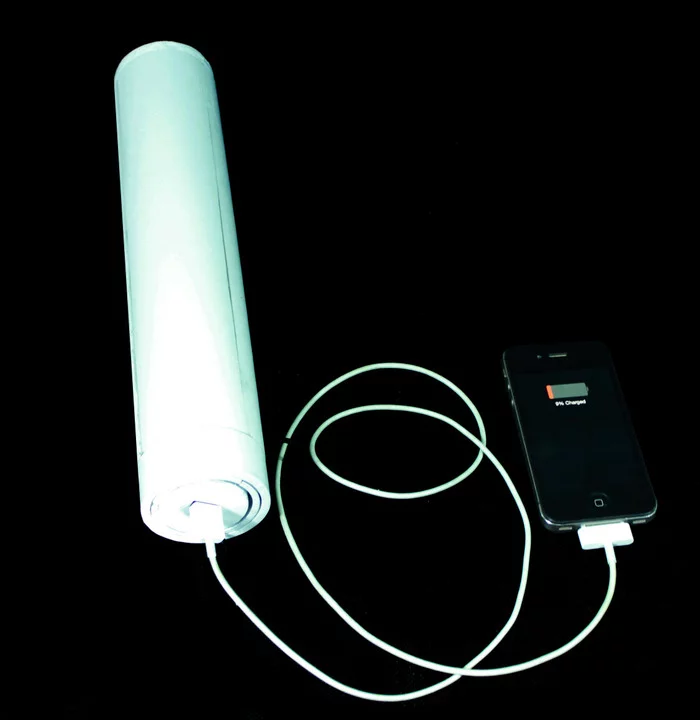 The plastic-bodied Trinity is carried as a 12-inch (30.5-cm) cylinder when not in use