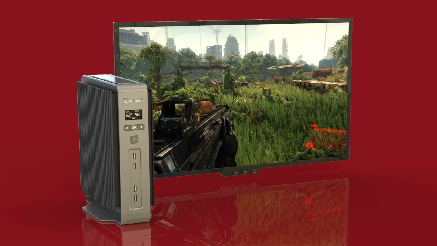The little machine, which measures just 30 cm (11.8 in) tall and 10 cm (3.9 in) wide, is sold a choice of an Intel Xeon E3 or Core i7-5775C