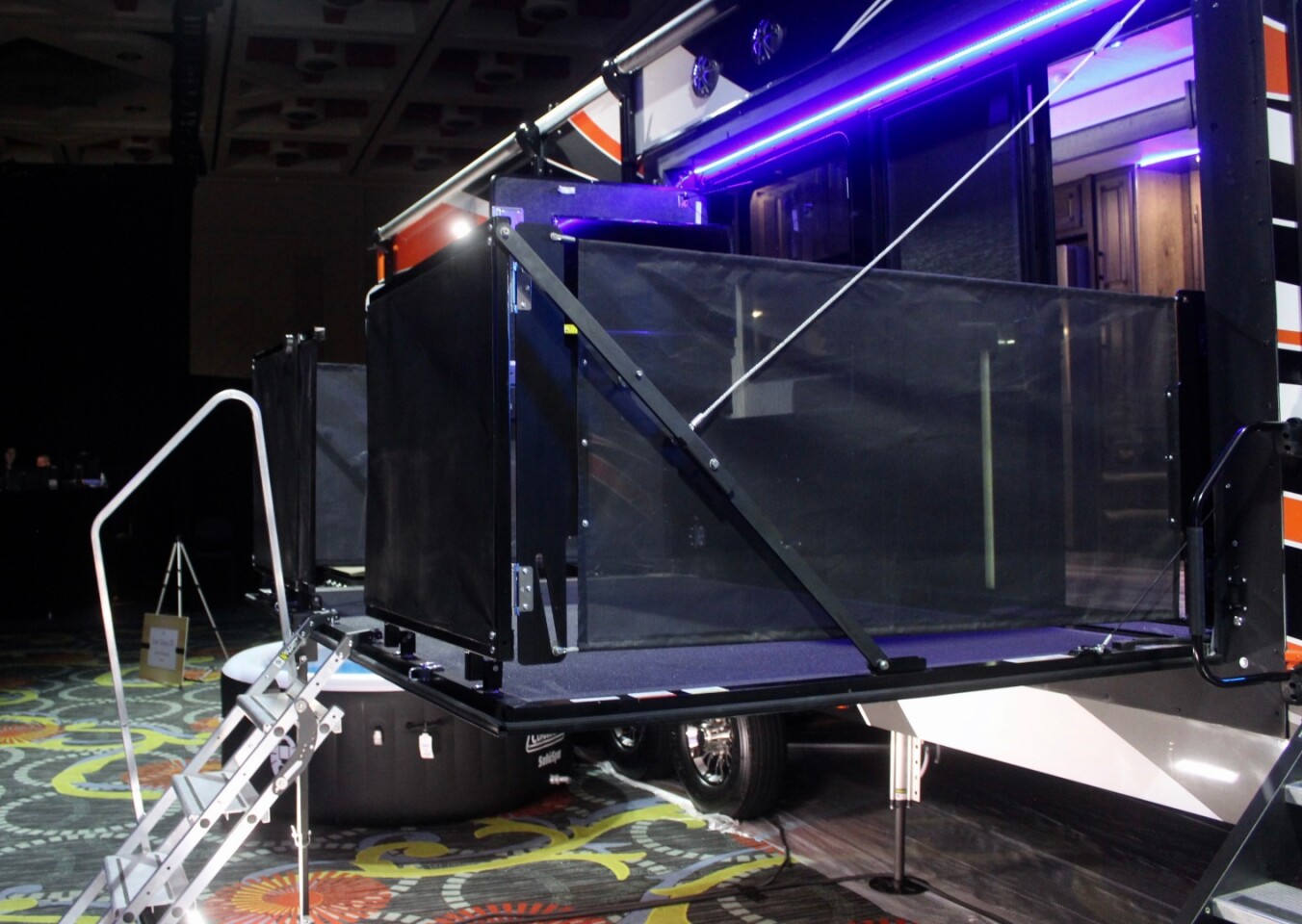 The Cyclone's side deck sets up at the push of a button