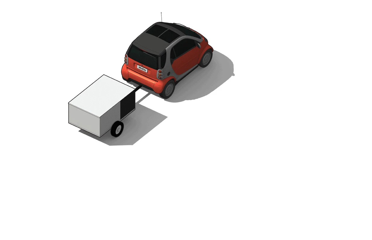 The Pneumad is transported in a trailer