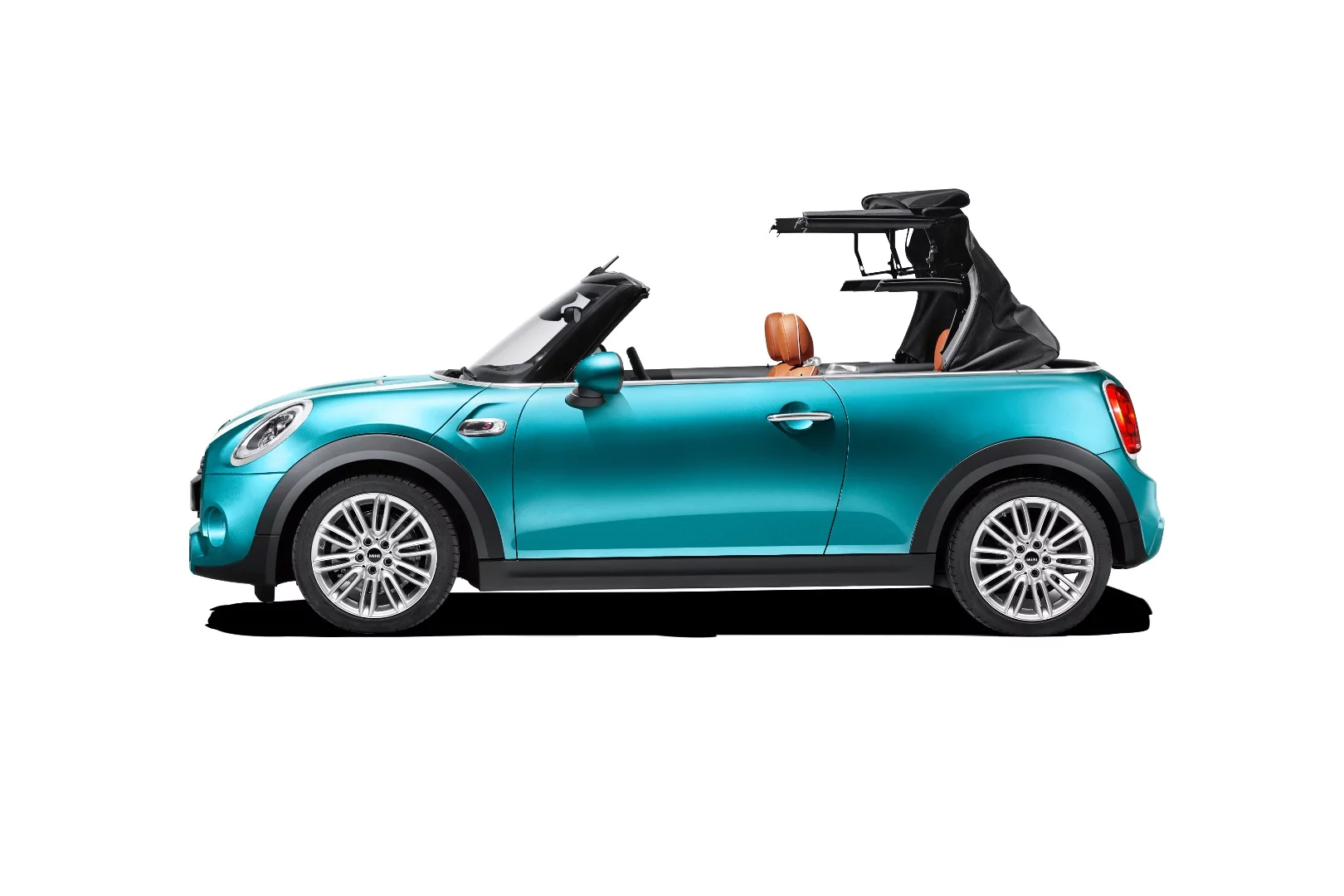 The Mini Convertible's roof in action