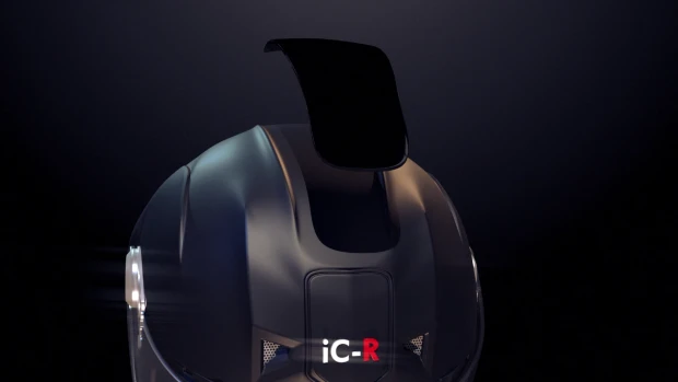 iC-R helmet - built in solar panel helps charge what will likely be an enormous battery