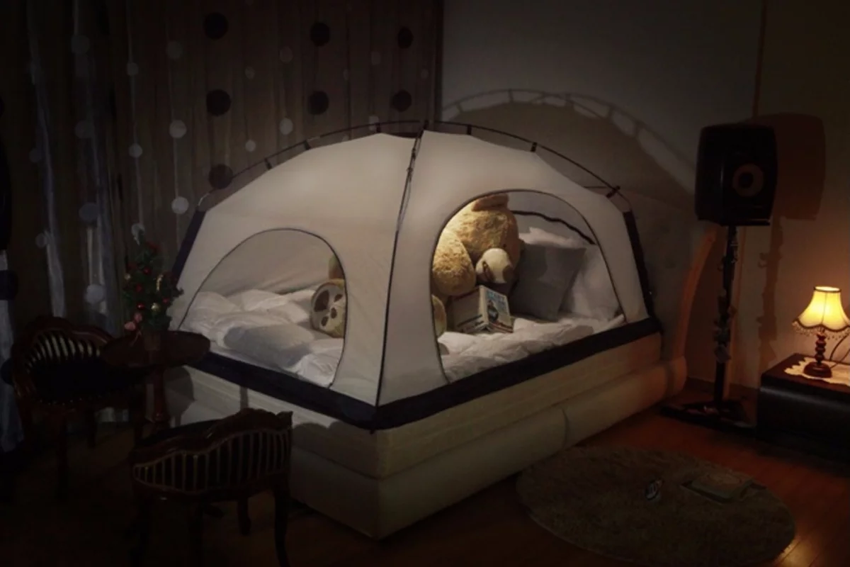 The Room in Room bed tent is designed to reduce heating bills in wintertime