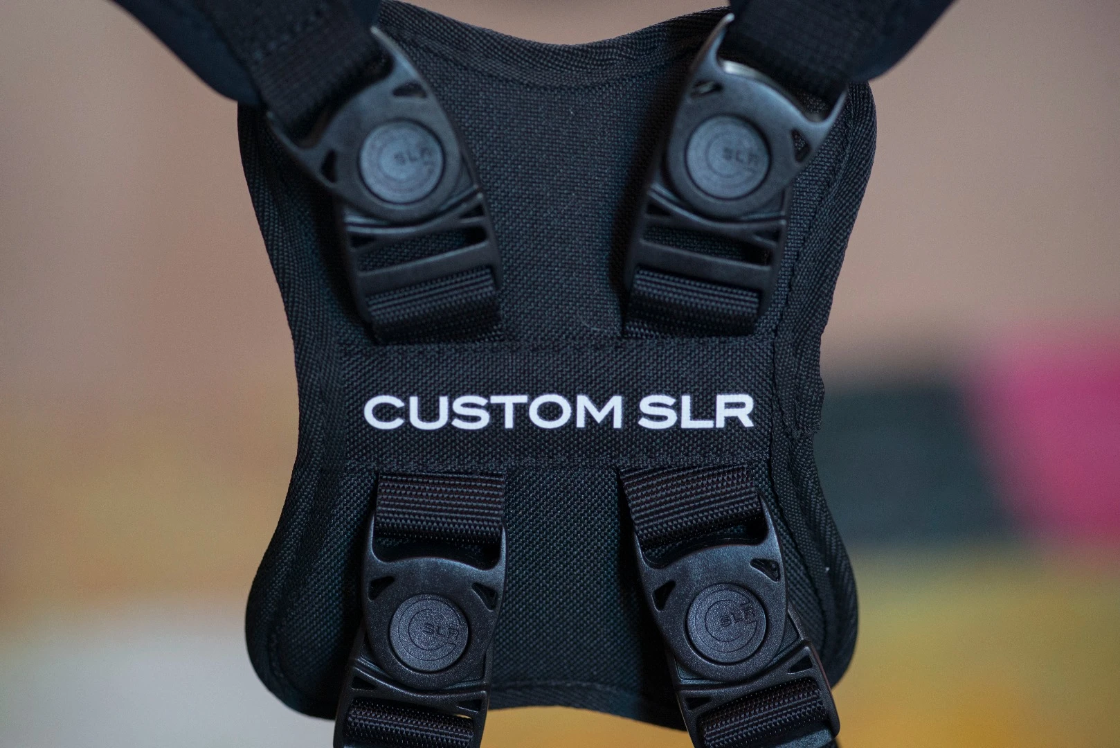 The Custom SLR Dual Camera Strap has a chunky neoprene back pad which provides cushioning at a common pressure point