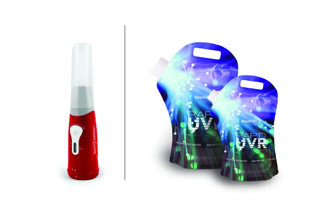 The SteriPen Emergency+ kit will come with both 2- and 4-L water containers
