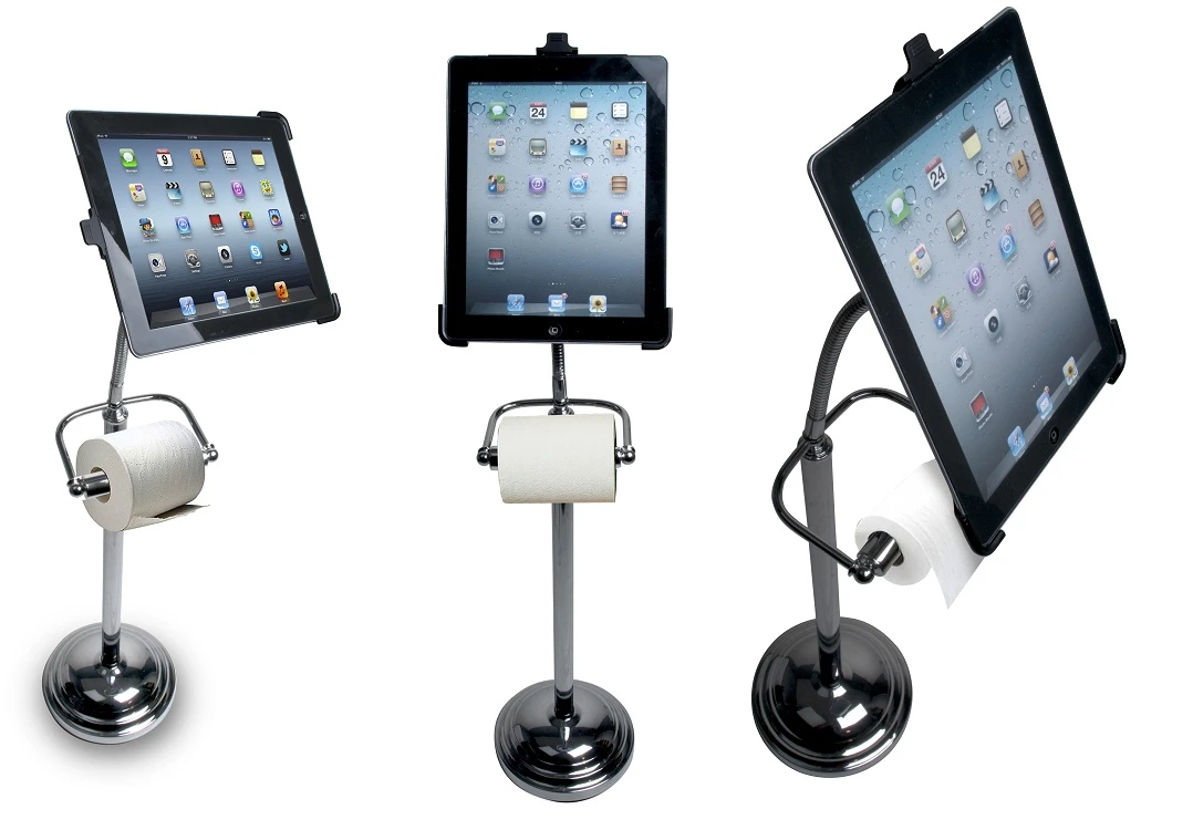 The Pedestal Stand for iPad could make toilet trips more fun by providing a hands-free platform for your tablet