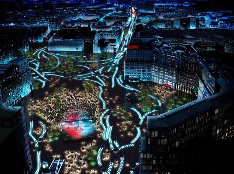 The "Urban Future" concept would see the line between roads, sidewalks and public spaces blur