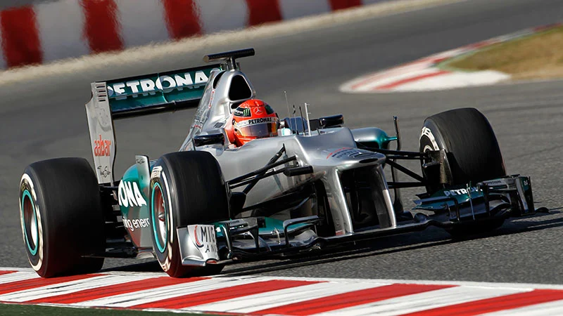 Michael Schumacher driving the 2012 Mercedes AMG Petronas F1 car
