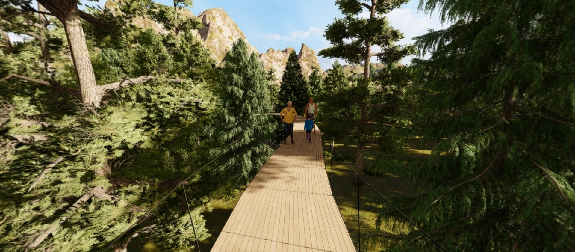 One of the more interesting ideas in the Campground of the Future project is the suspended boardwalks that meander through the trees of the forest campground
