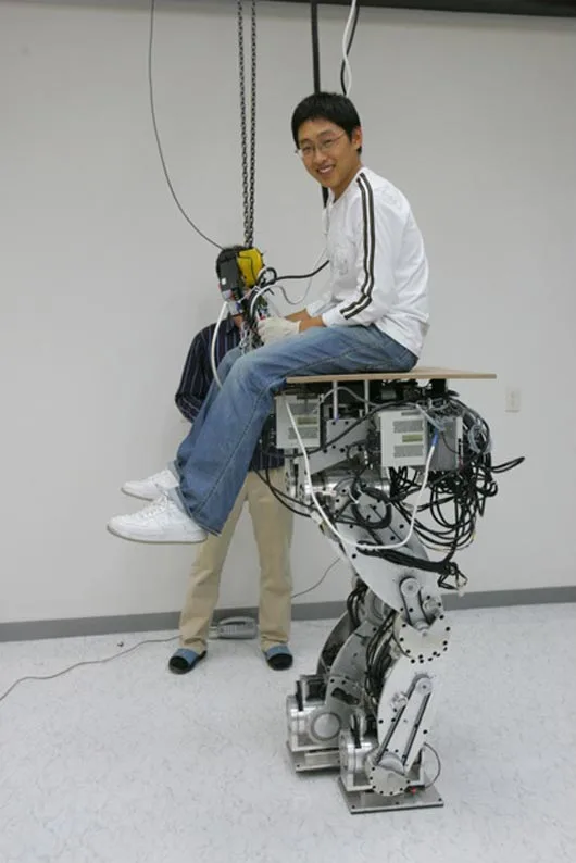 A student rides on the prototype of HUBO FX-1 (Photo: KAIST Hubo Lab)