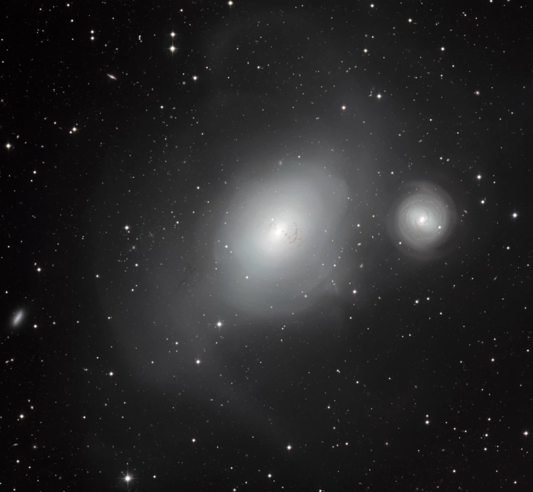 MPG/ESO 2.2-meter telescope image showing galaxies NGC 1316 (center) and NGC 1317 (right) (Image: ESO)