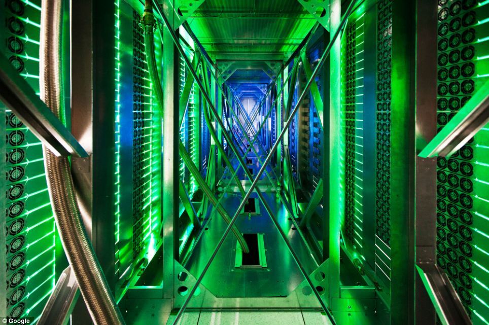 Behind the servers at the Mayes County, Oklahoma facility