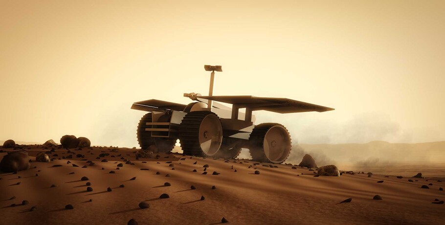 The first function rovers will be to explore the area and select the best site for the settlement (Image: Mars One)
