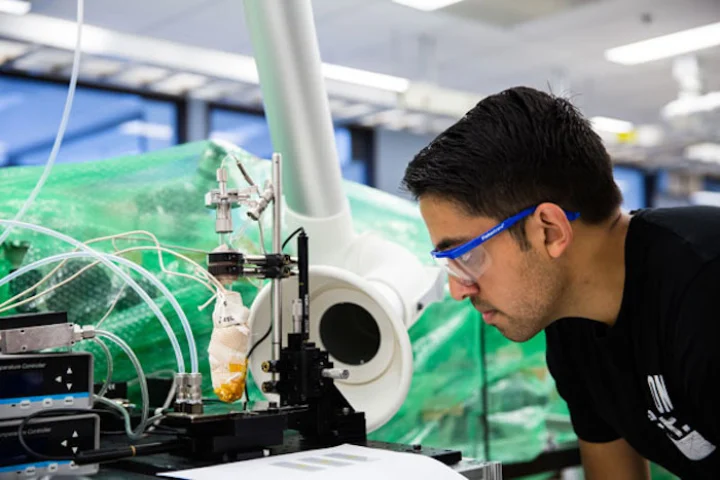 Graduate student Siddharth Suresh Borsadia uses organic vapor-jet printing to create medication in a new University of Michigan study