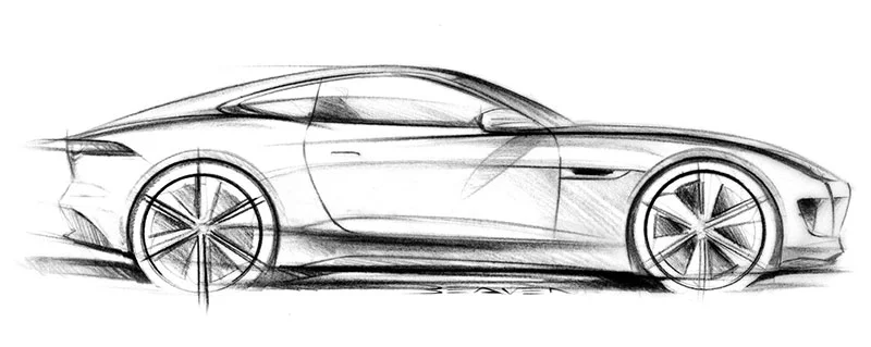 The Jaguar C-X16 production concept sports car design sketch