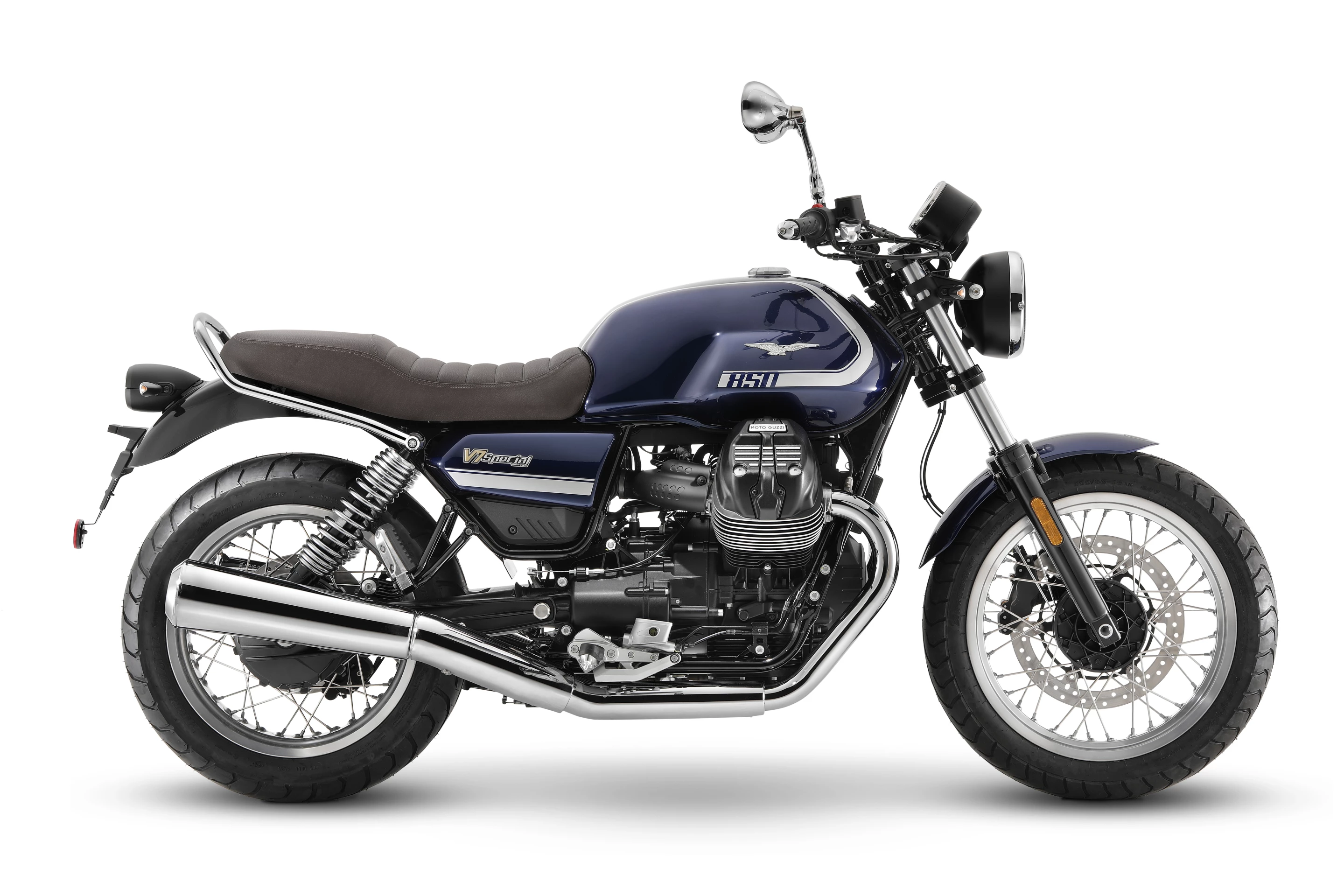 The 2021 Moto Guzzi V7 Special will be offered in blue or gray color