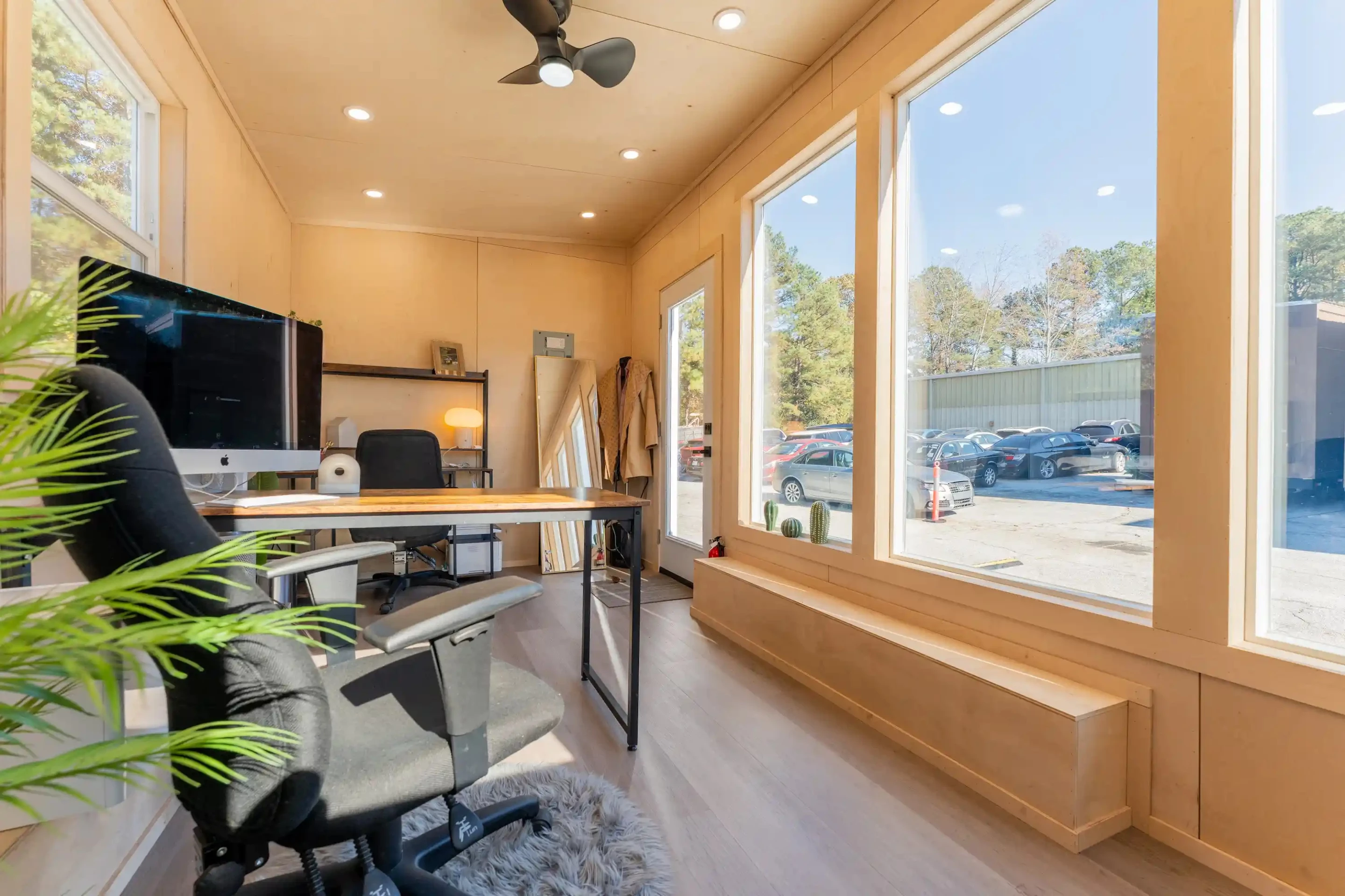 The interior is arranged over one floor and measures 135 sq ft (12.5 sq m)