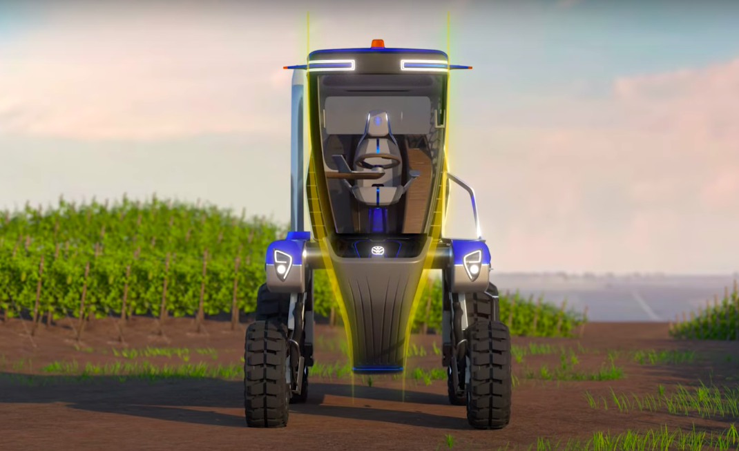 The front of the Straddle Tractor Concept is inspired by a classic champagne flute