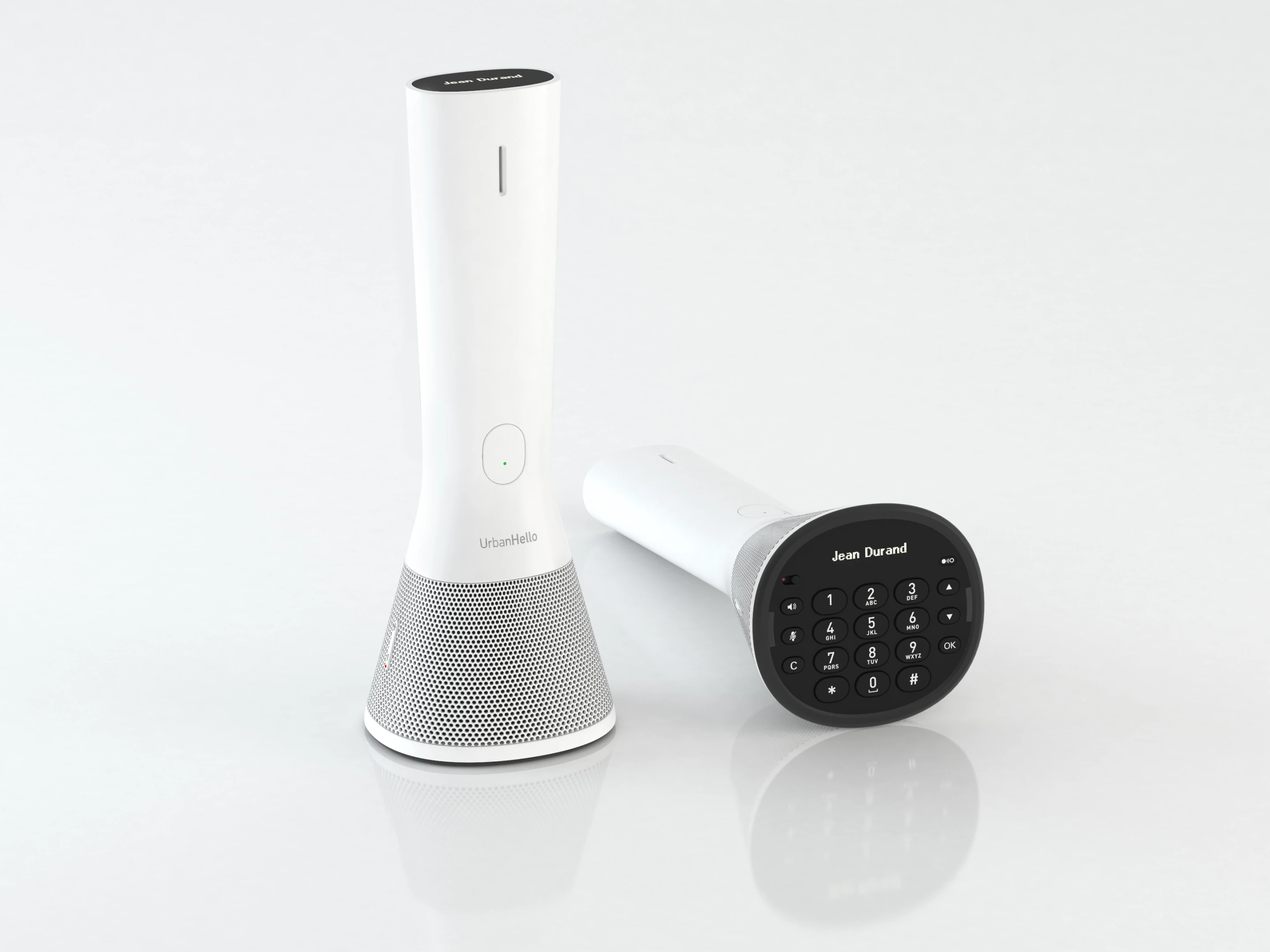 New French startup UrbanHello has simultaneously launched its Home Phone – with 360-degree high definition loudspeaker and dual OLED display panels – at CES 2013 and on Kickstarter