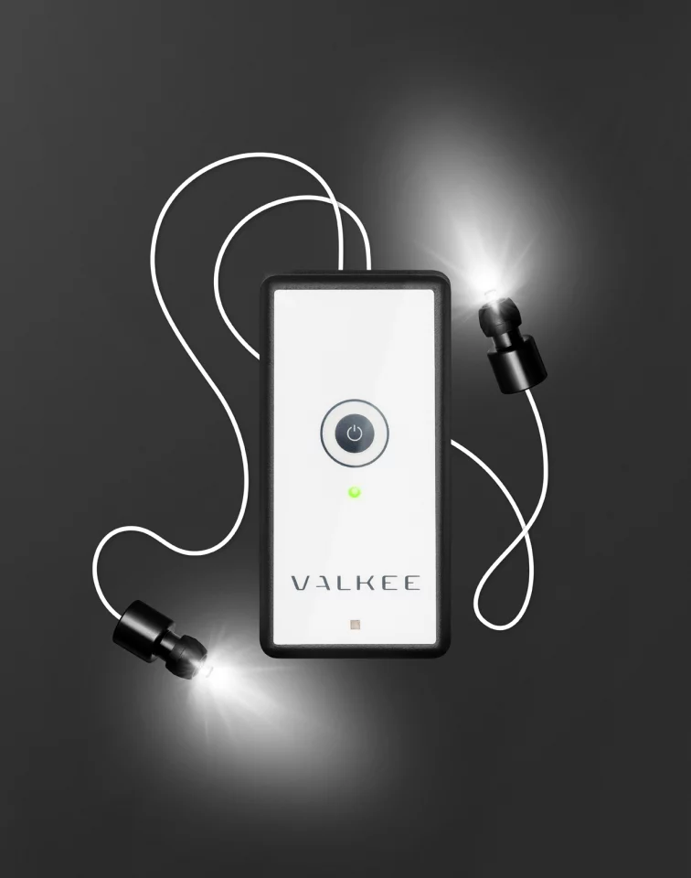 The Valkee is a device that its makers claim can treat seasonal affective disorder, by shining light into the user's brain through their ear canals