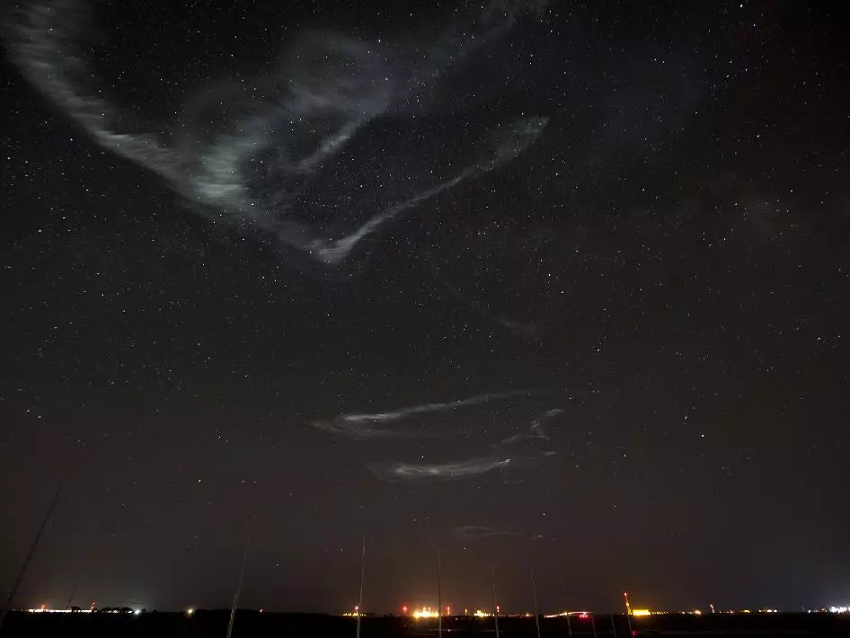 Sightings of the distinctive clouds were report from as far afield as Wilmington, North Carolina; Charlestown, West Virginia; and Buffalo, New York (Photo: NASA/Wallops)