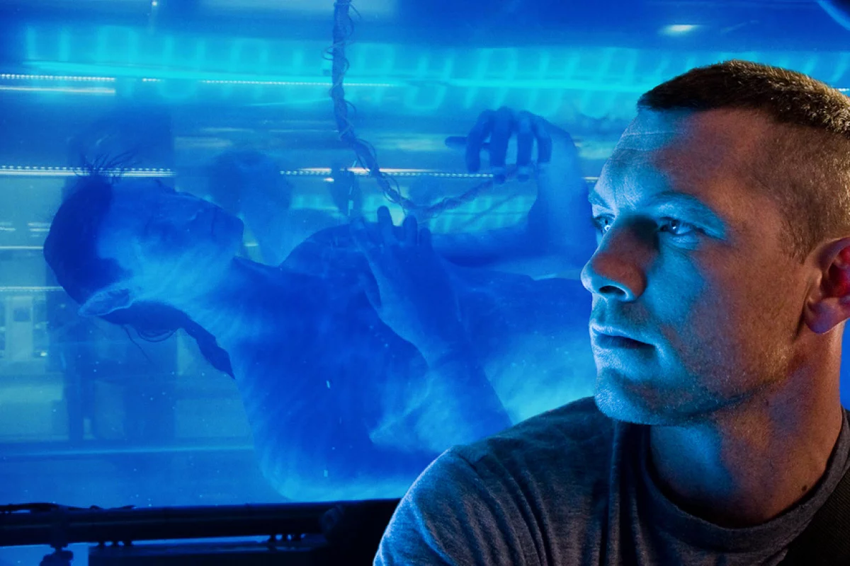 Jake Scully (Sam Worthington) with his organically-grown alien avatar body.