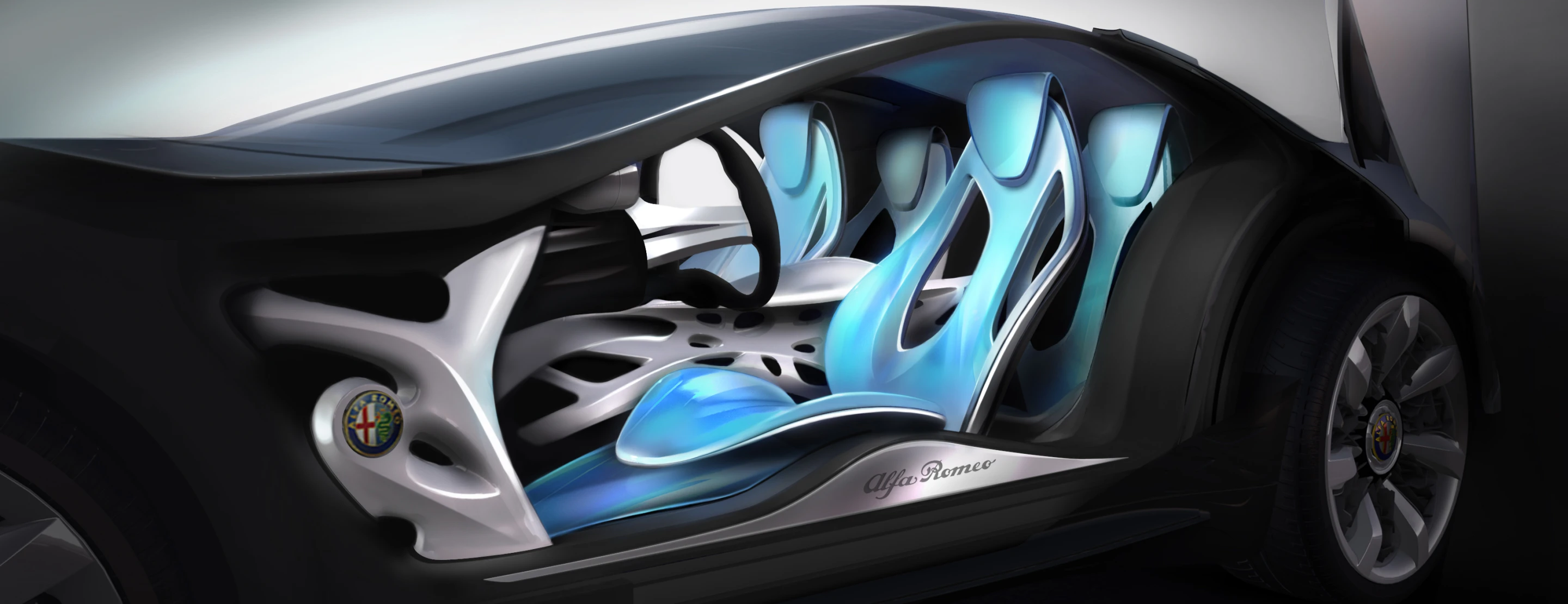 Seats are constructed from carbon fiber shells just over an inch thick