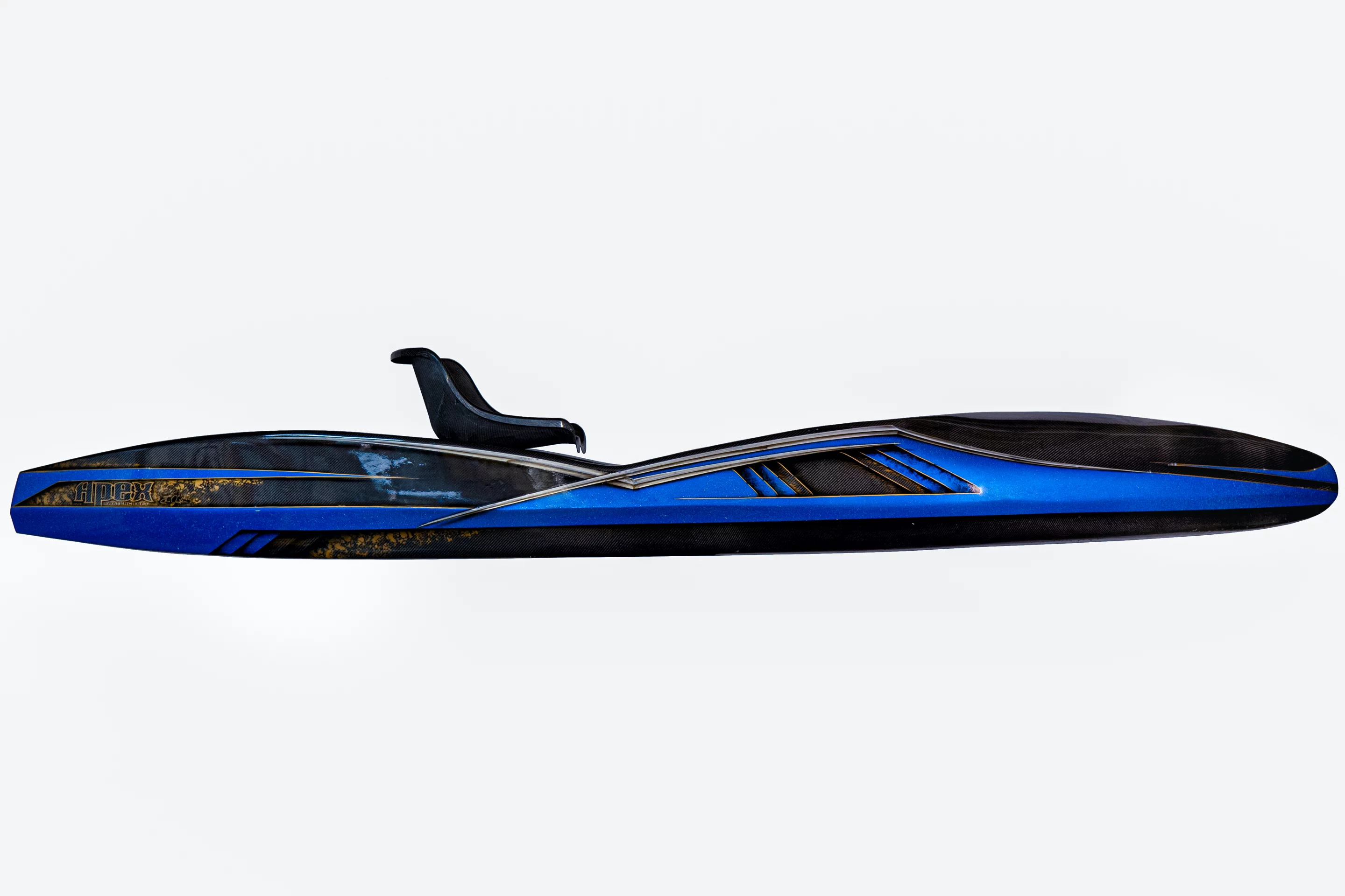 The Tyr kayak measures 12'10" (3.9 m) in length