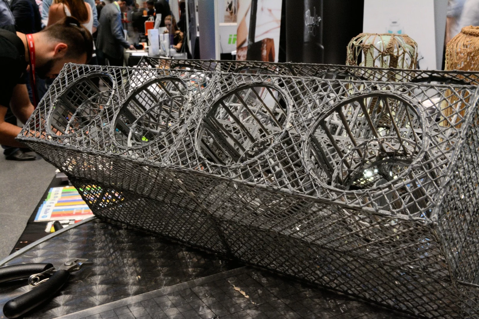 Turning the crank at the end of this creation moves the 3D-doodled pistons up and down