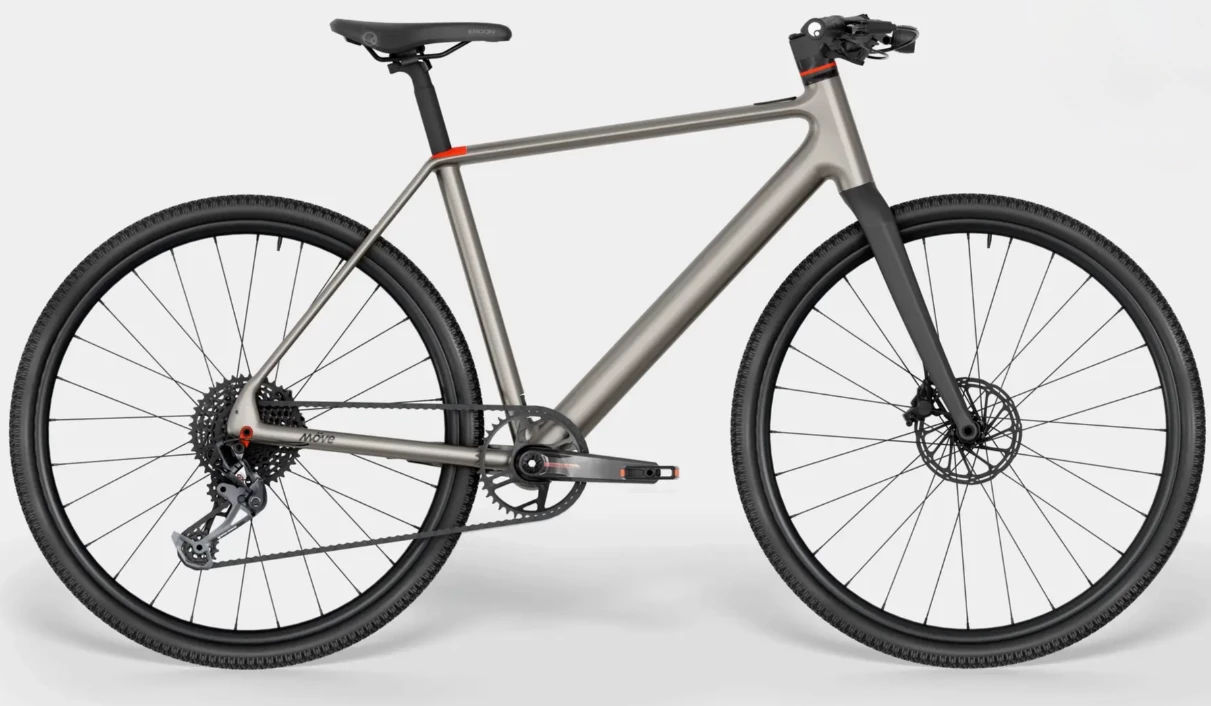 The Avian has a matte titanium finish with orange highlights
