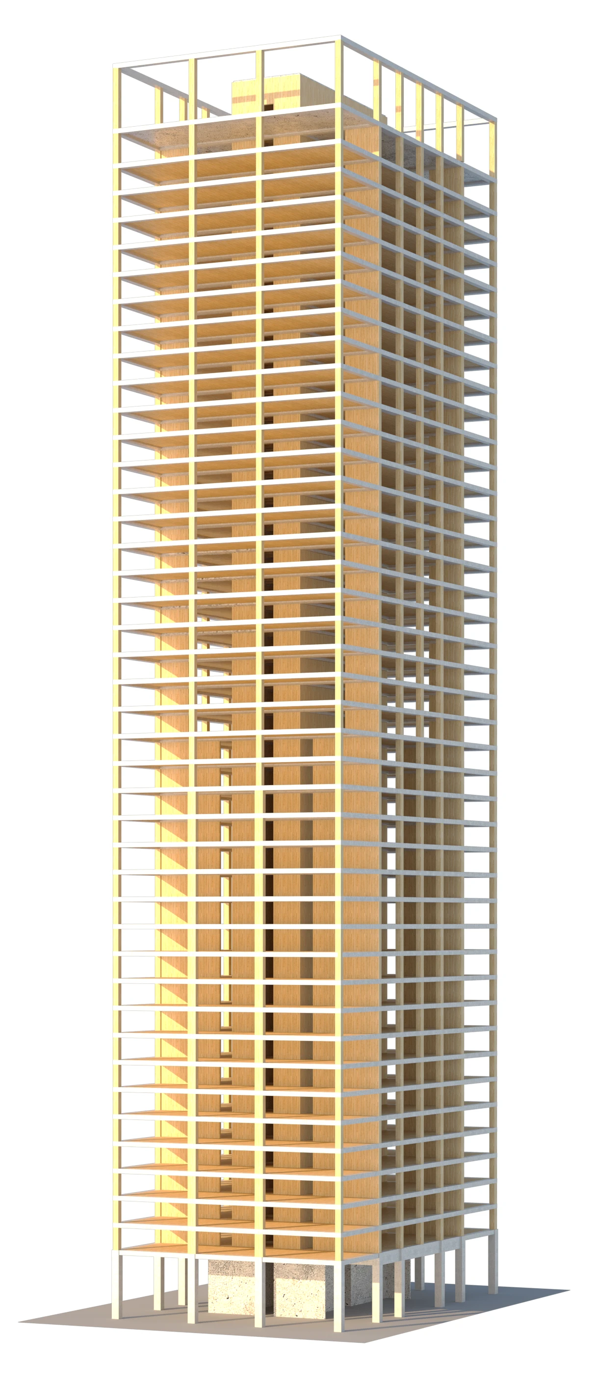 Are we likely to start seeing wooden skyscrapers on our skylines soon? (Image: SOM)