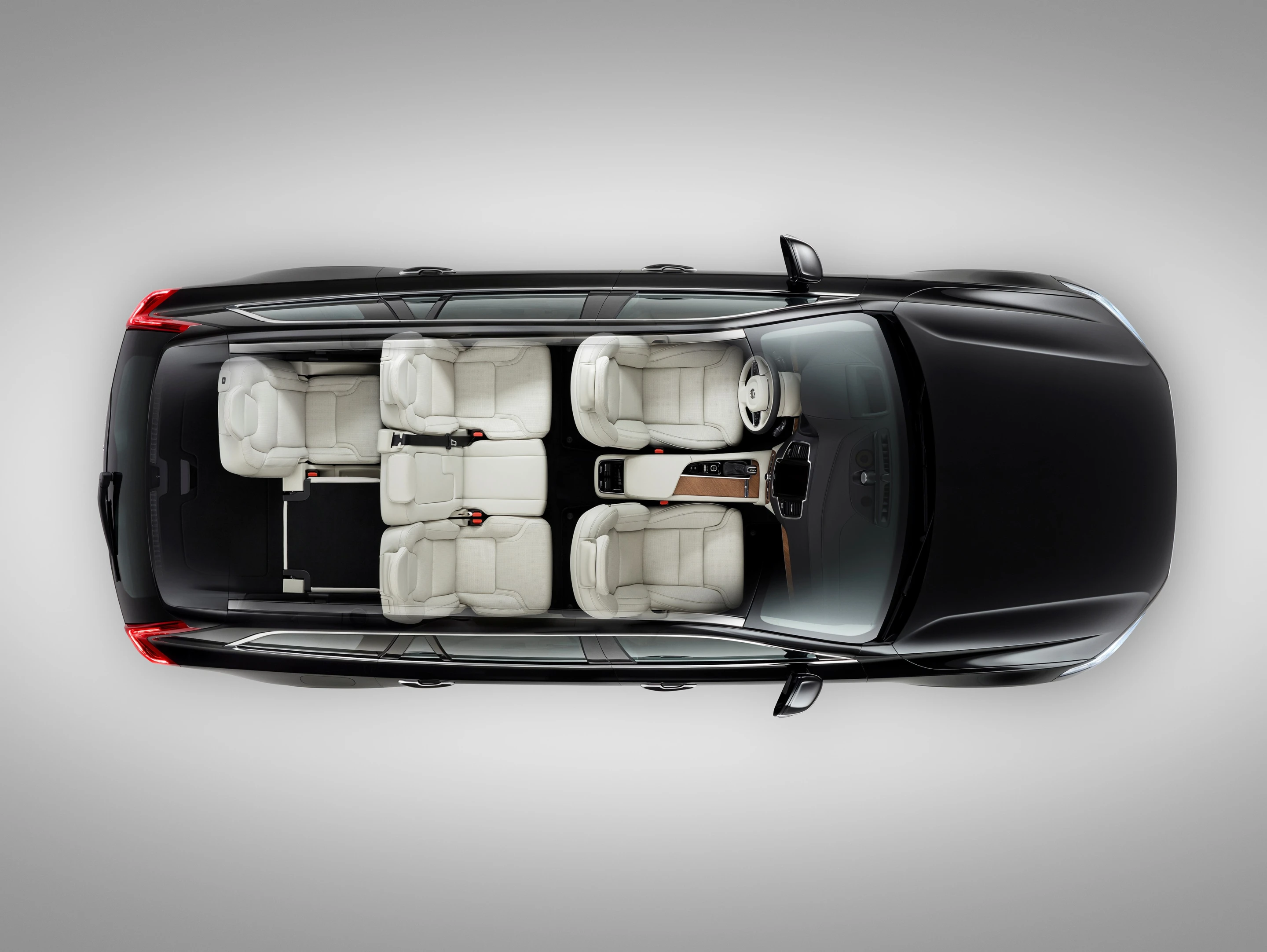 The XC90's interior is flexible and designed for families