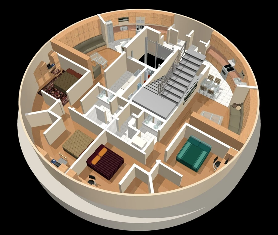 A floor-plan of a shelter condo