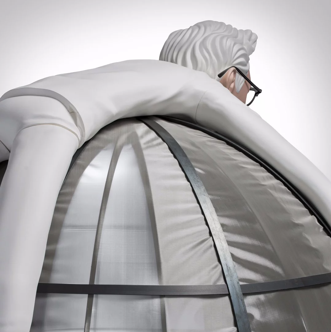 The somewhat questionably positioned Colonel Sanders