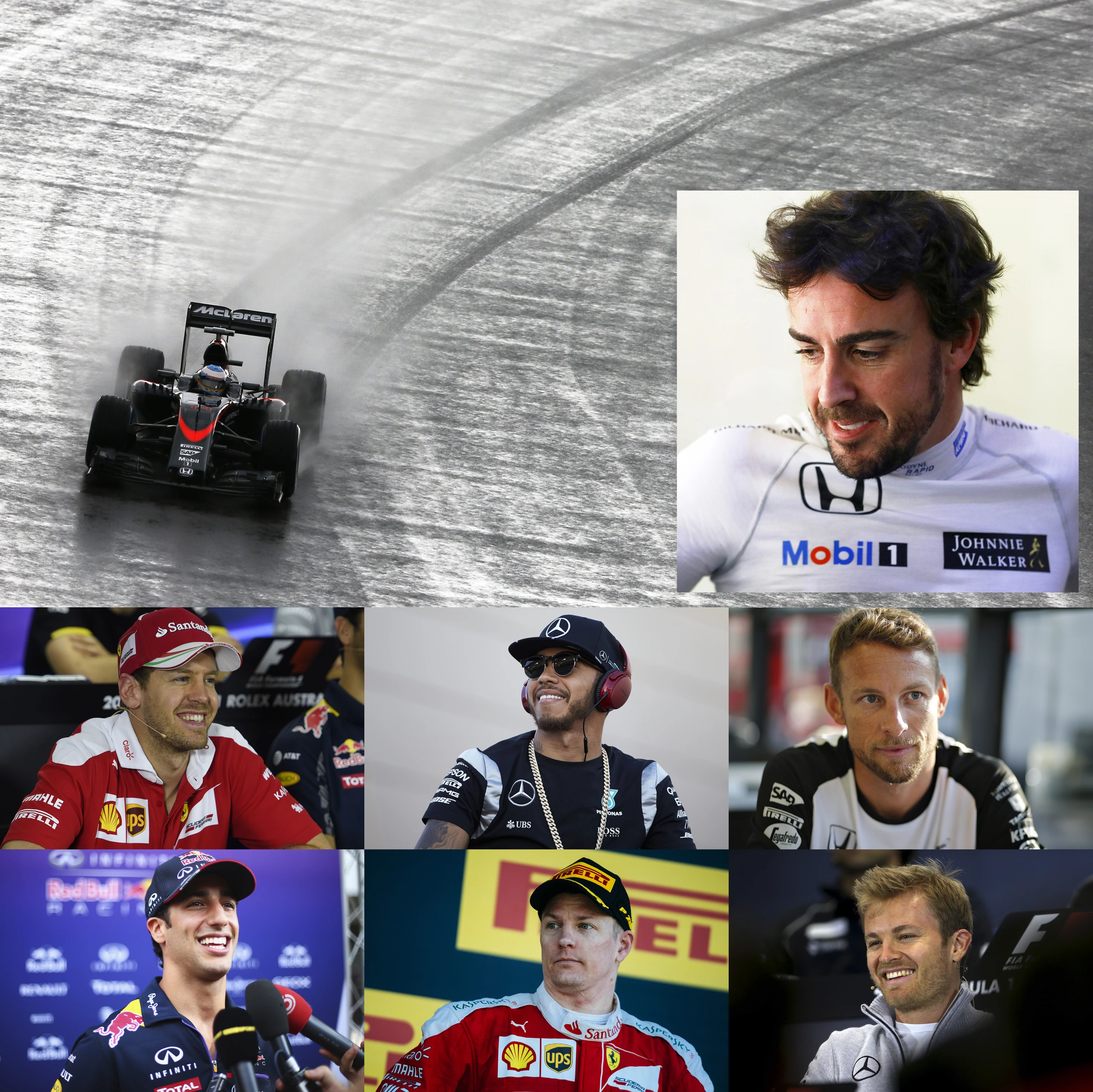 The current driver rankings from the analysis may surprise some people, but not those inside the sport. Fernando Alonso is the complete package and has been unlucky with his choice of drives, being in the wrong spot at the wrong time except for his two championship years at Renault. He's also ranked as the sixth best ever in the wet and third best on street circuits, behind only Fangio and Senna. Second of the current drivers is four-time champion Sebastien Vettel, third is three-time champion Lewis Hamilton, fourth is one-time winner Jenson Button, then three as-yet "uncapped" drivers in Daniel Ricciardo, Kimi Raikkonen and the bookies' favourite for this year's title, Nico Rosberg. It should be pointed out that the rankings use data to the end of 2014 and although Rosberg may be in the fastest car, he's clocked up 10 wins, seven seconds and two third places since then and would be considerably higher on this listing if the analysis was updated to include all data to date.
