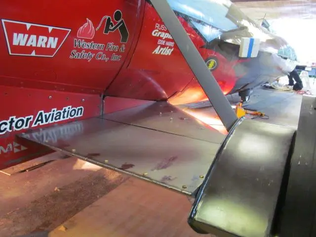 Eagle outrigger with diagonal struts features custom designed horizontal wing surface and aluminum wheels
