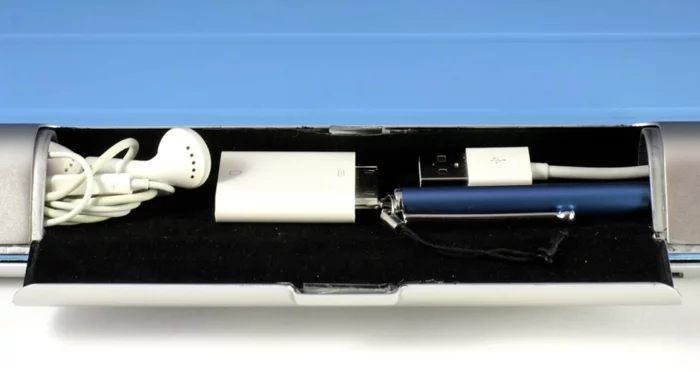 A close-up view of the the kinds of accessories that fit in Smart Cargo