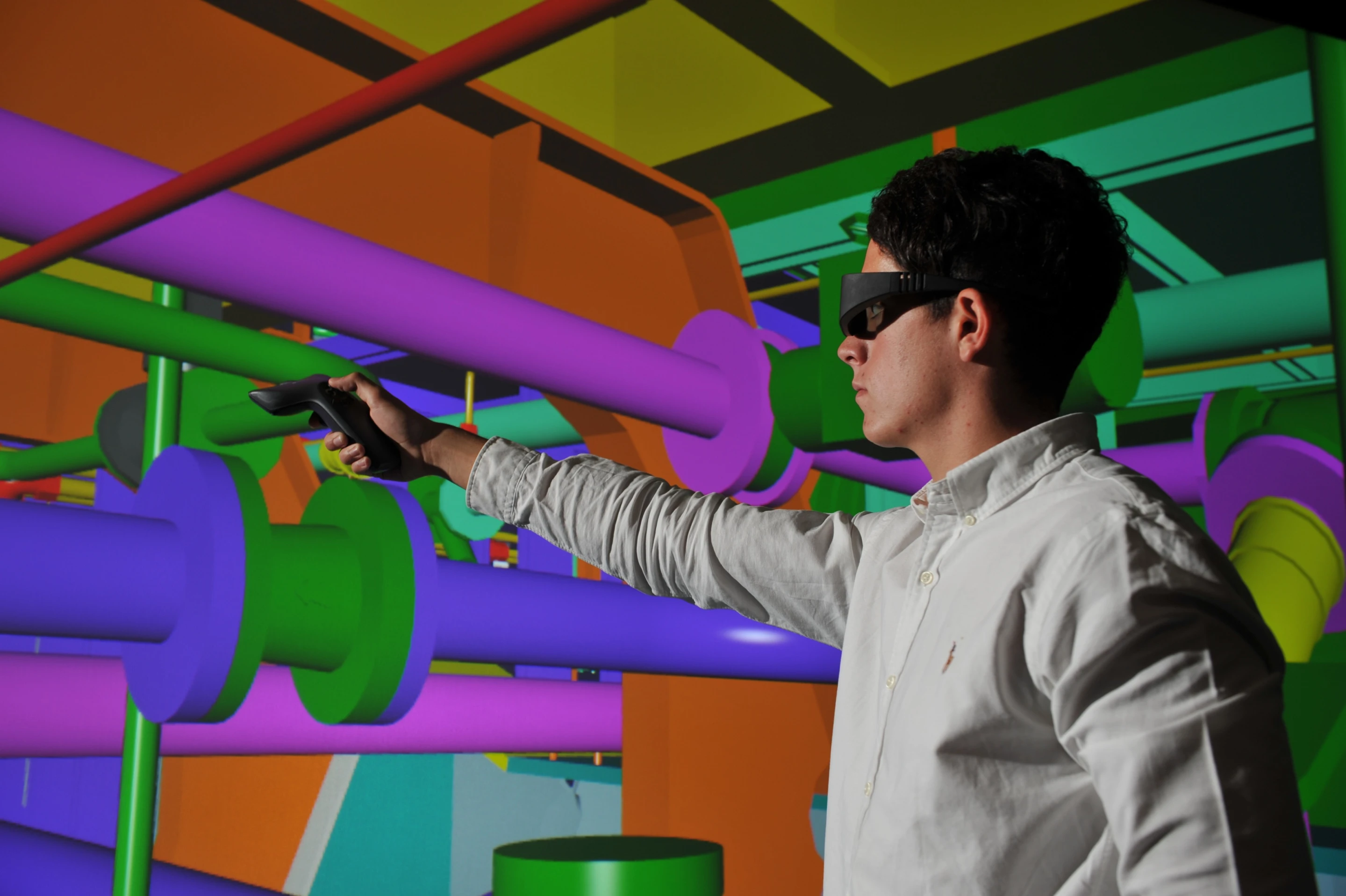 The BAE VR system is based on laser tracking and an interactive wand