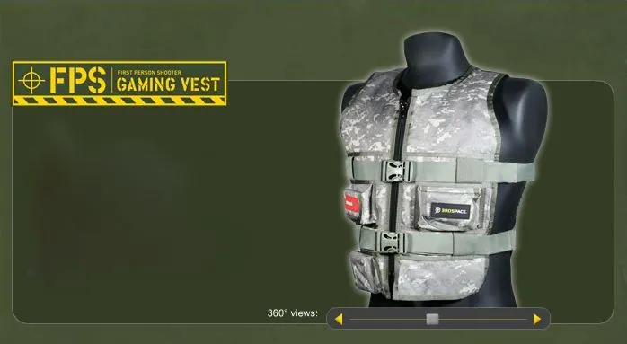 The 3rd Space FPS Gaming Vest uses pneumatic air pockets to simulate physical blows when gaming