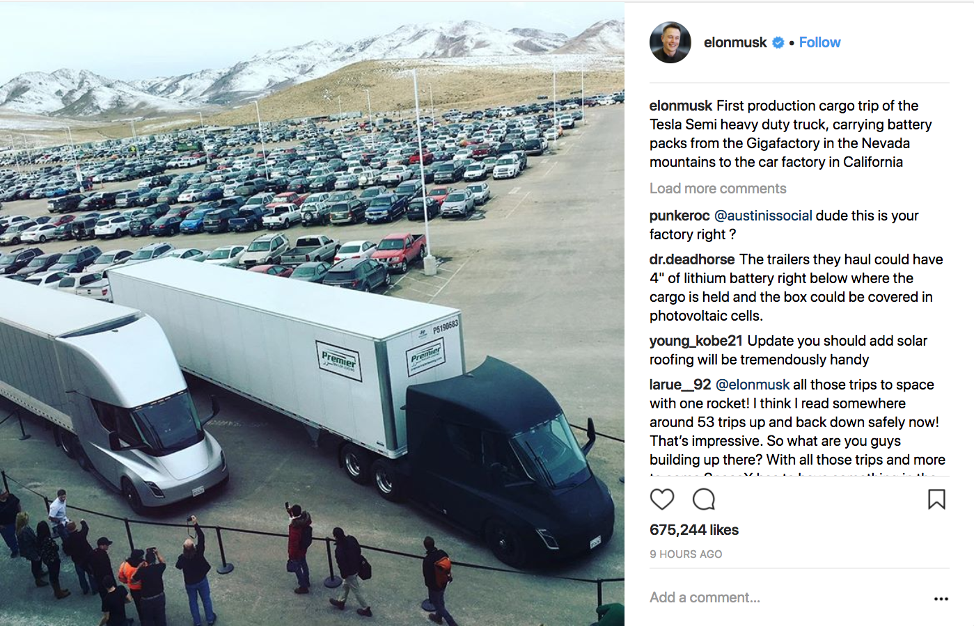 Tesla Semi Takes Off With Its First Load
