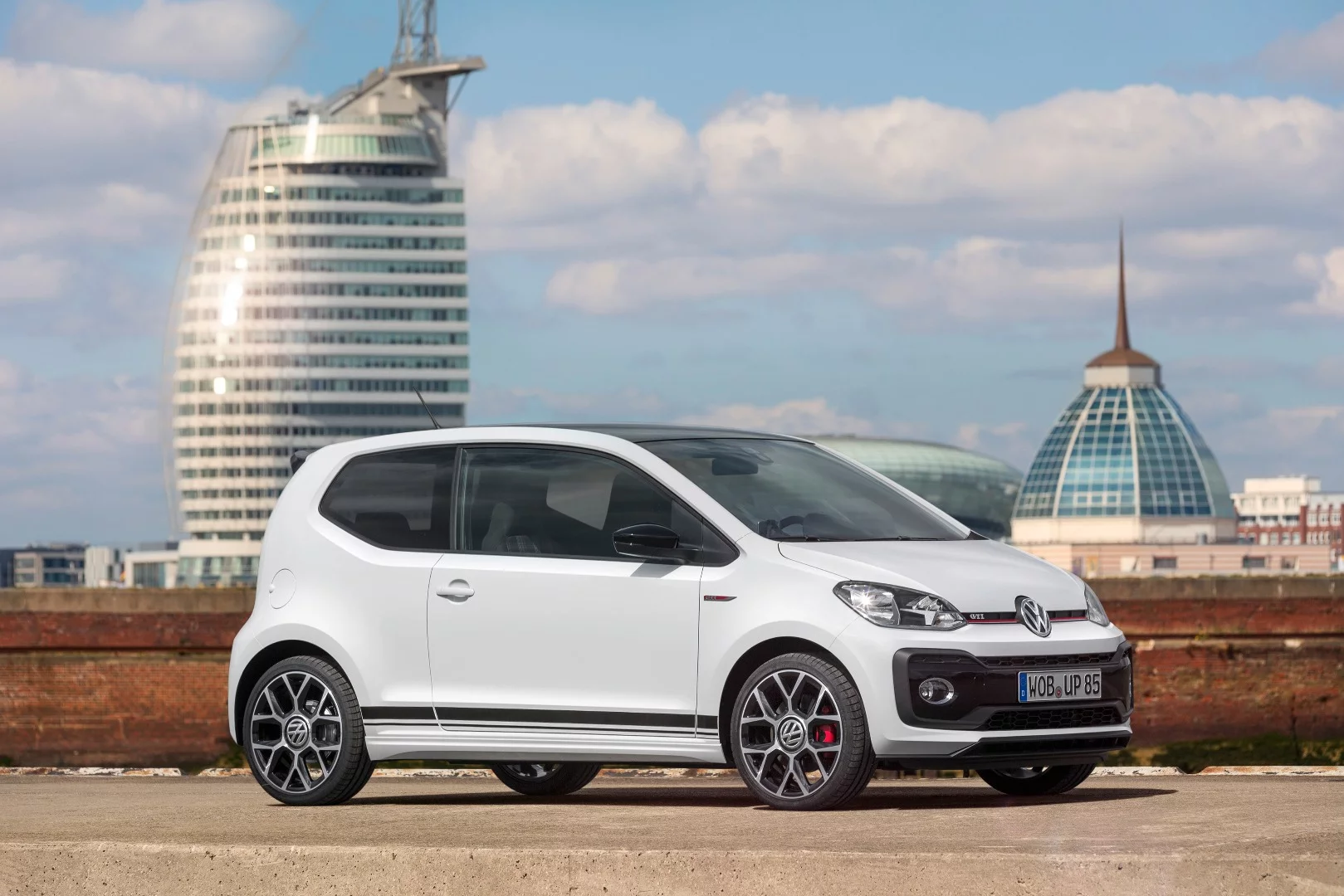The wheels on the up! GTI are attached to 15mm lower suspension