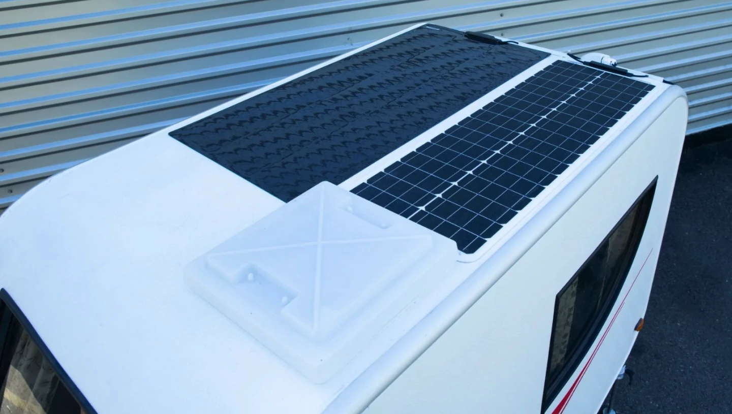 Available solar powers optional amenities like interior lighting, a tiny fridge and gadget charging
